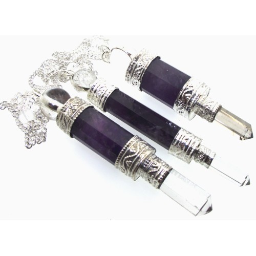 Amethyst Gemstone Wand Pendulum